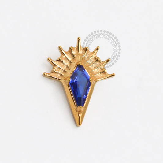 TN1809 Topo Losango Lux Azul Titânio PVD Gold