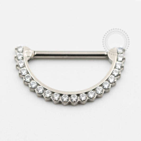 TN617 Straight Shank Clicker Nipple with Titanium Studs ASTM F136