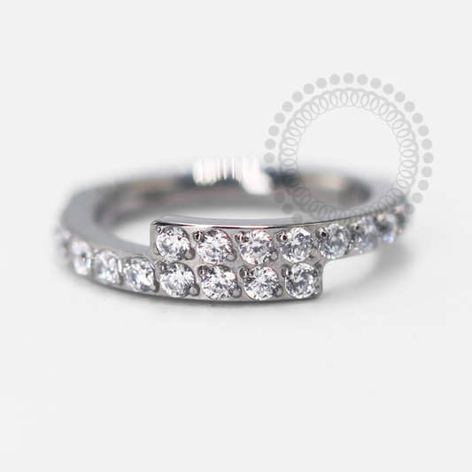 TN1399 Segmento Cravejado Cruzado Titânio ASTM F-136