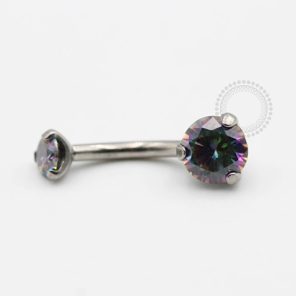 TN460 Navel CZ Cravada Vitrail Medium Titânio ASTM F136