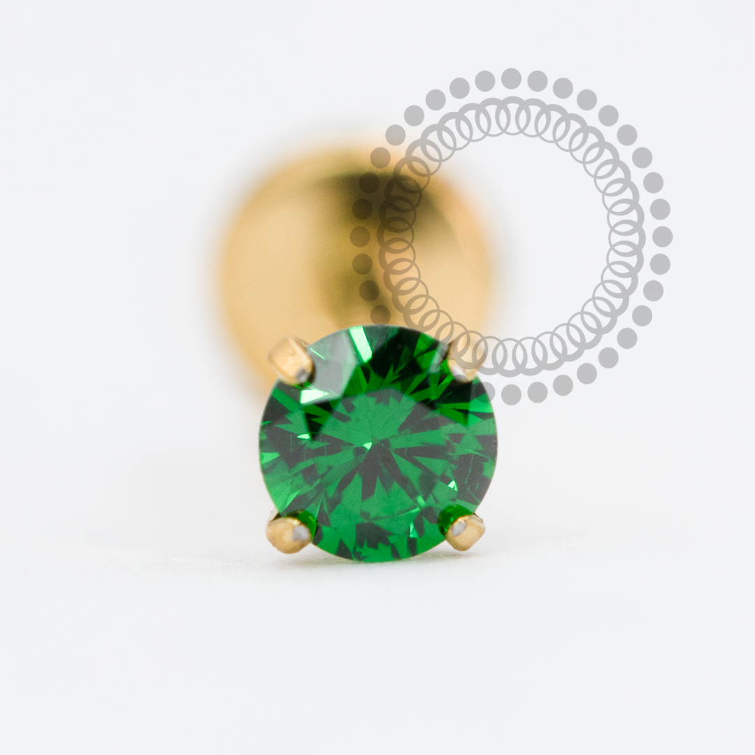 TN2013 Labret CZ Titânio PVD Gold