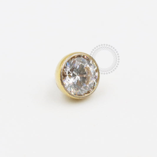 TN700 Topo Pedra Zirconia Titânio PVD Gold