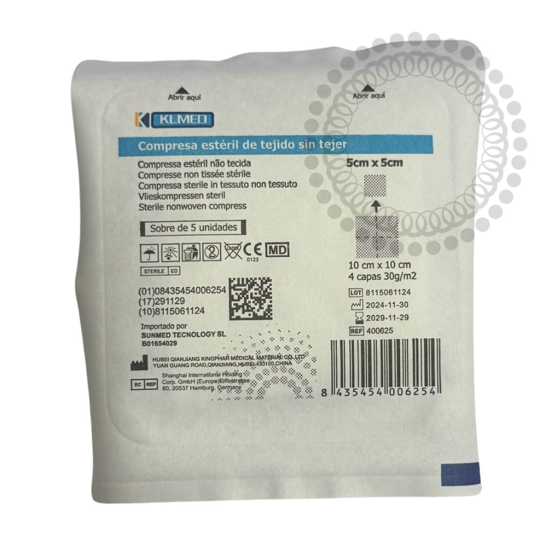 DC08 COMPRESA DE GAZE ESTERELIZADA 5X5