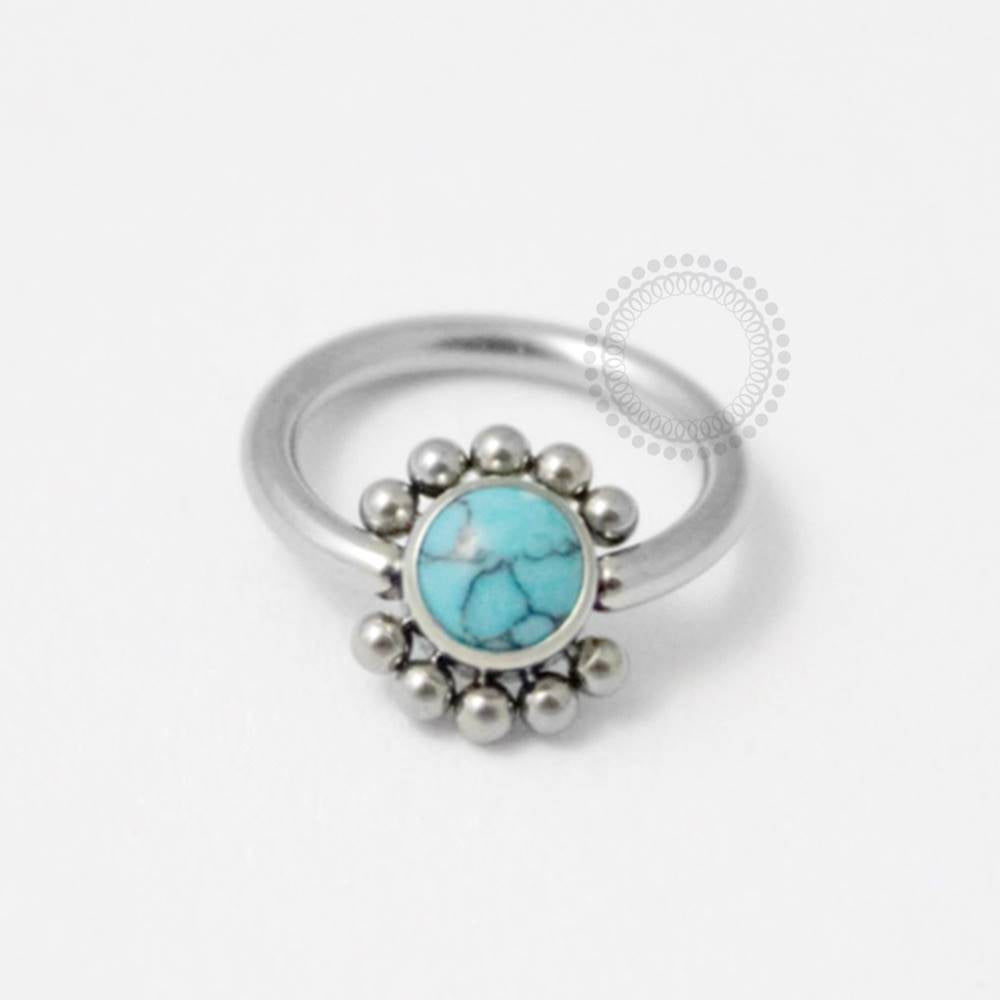 TN14 Captive Turquesa Sintetica Titânio ASTM F136