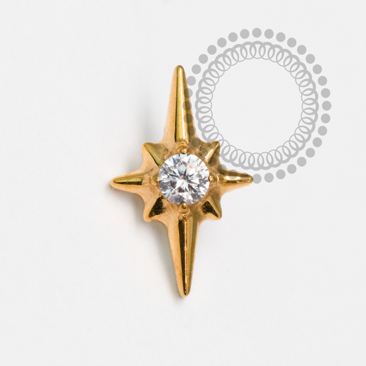 TN2086 Topo Estrela Dalva Titânio PVD Gold