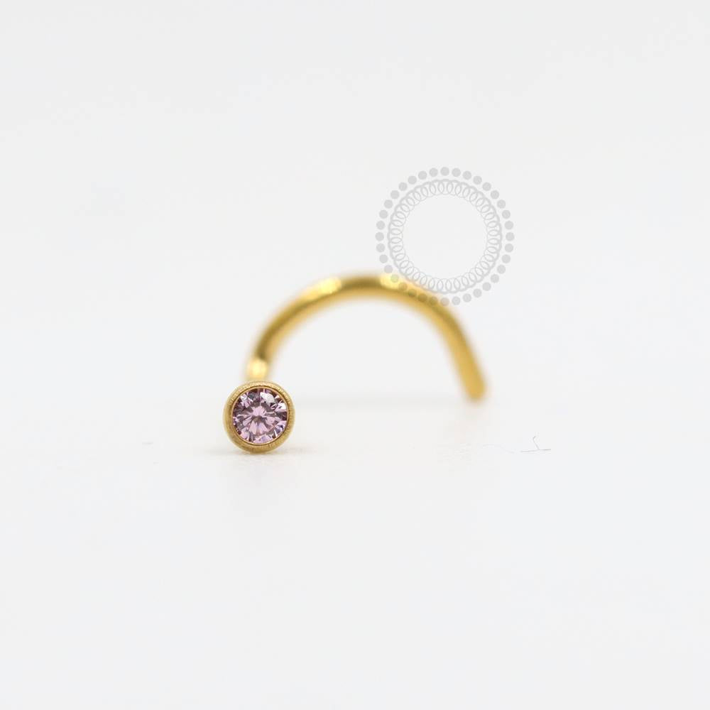 PVD99 Nostril Cristal Aço PVD Gold