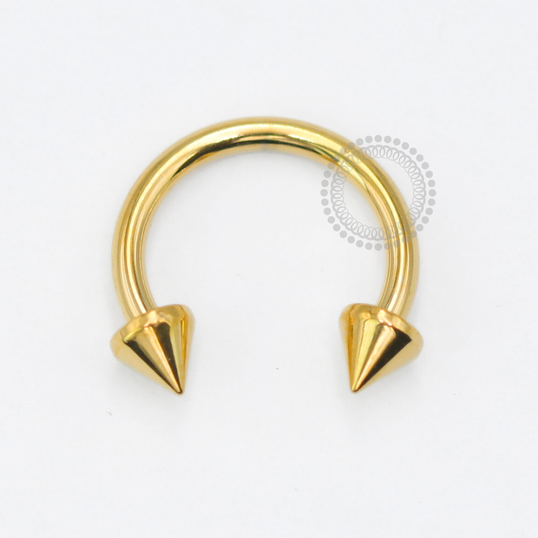 TN1854 Titanium PVD Gold Spike Horseshoe