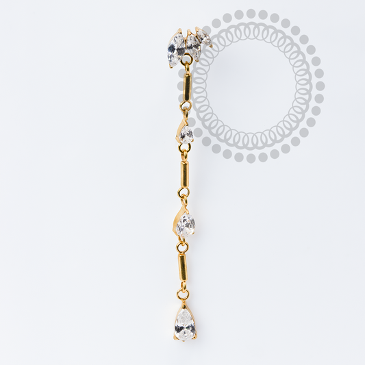 TN1969 Top Petals Max Pendant CZ Titanium PVD Gold 