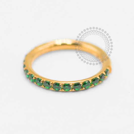 TN1907 Segmento Zircônia Esmeralda Titânio PVD Gold