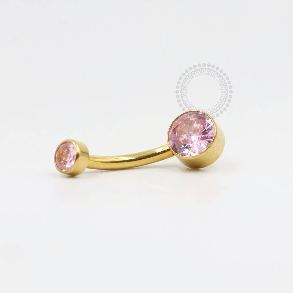 PVD100 Navel Zirconia Pvd Gold CRISTAL