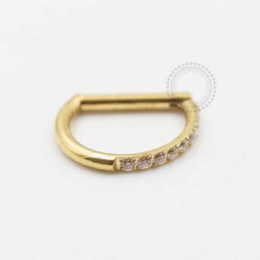 TN587 Half Studded Segment Straight Shank Titanium Pvd Gold