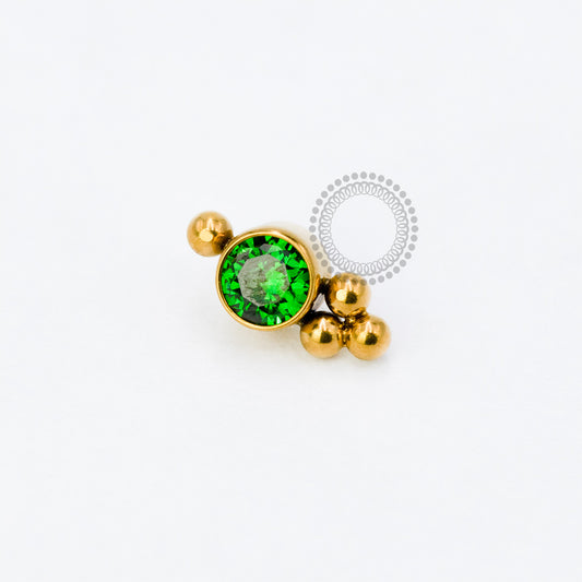 TN1919 Top Zirconia 4 Spheres Titanium PVD Gold 