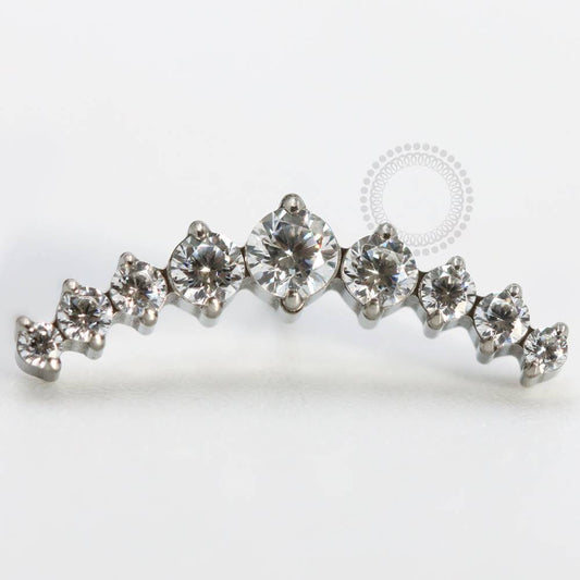 TN801 Topo Cluster 9 CZ Push Pin Titânio ASTM F136