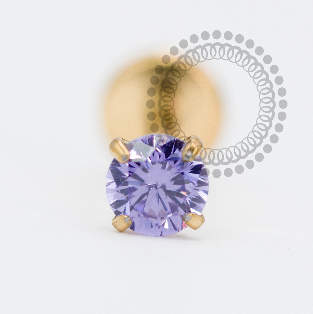 TN2013 Labret CZ Titânio PVD Gold