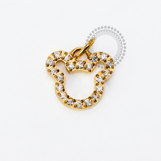 TN1923 Mickey Mouse Pendant Titanium PVD Gold 