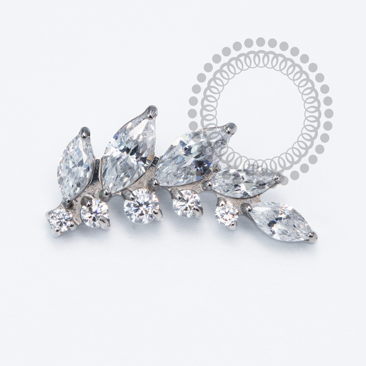 TN2061 Topo Cluster 4 Navetes CZ Titânio ASTM F136