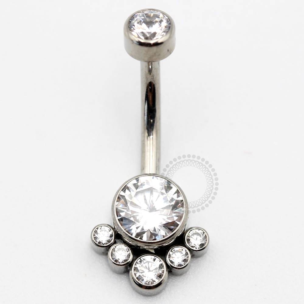 TN142 Navel Decorada Zirconias Titanio ASTM F136