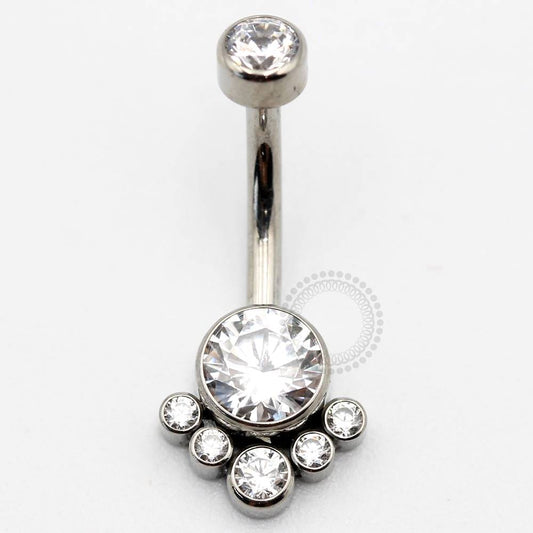 TN142 Navel Decorada Zirconias Titanio ASTM F136