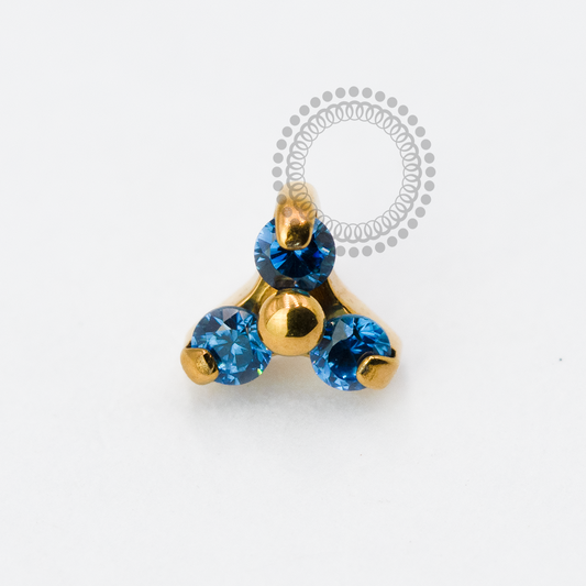 TN1942 Top Tinity Sapphire Blue Titanium PVD Gold 