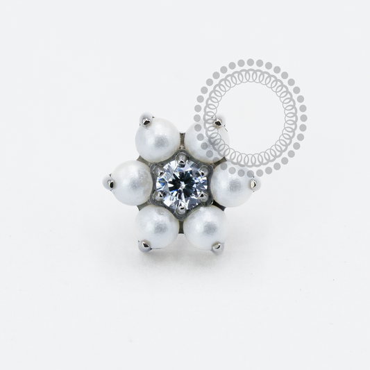 TN1953 Pearl Flower Push Pin Titanium ASTM F136 