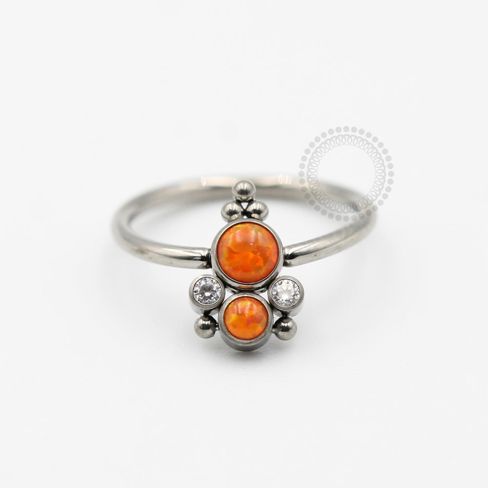 TN351 Captive Decorado Opalas Sintéticas Titanio ASTM F136