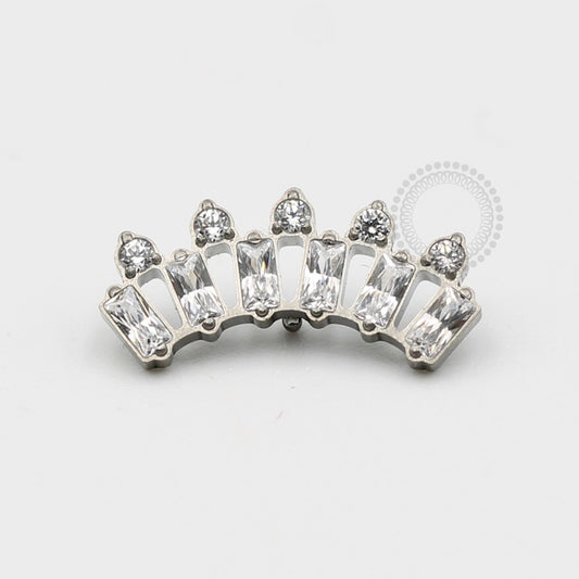 TN198 Big Crown CZ Titanium Cluster Top