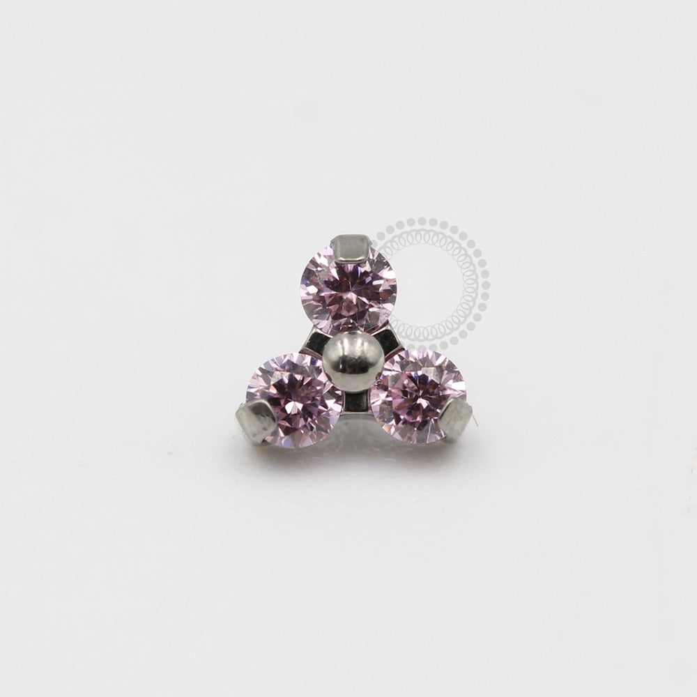 TN226 Top Trinity CZ Crystal Titanium ASTM F136