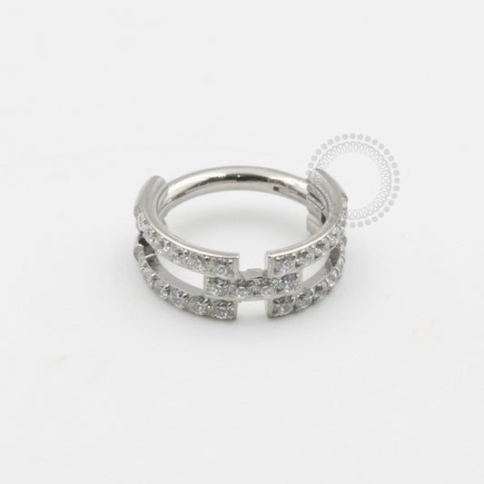 TN635 Segmento Cravejado Elo Duplo Titânio Titânio ASTM F136