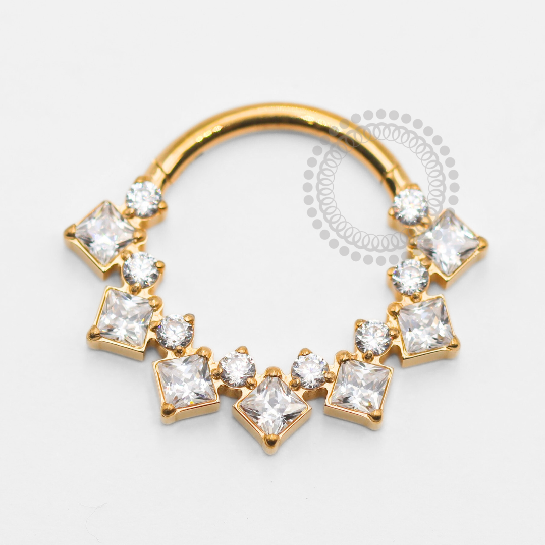 TN1905 Segmento Frontal 15 CZ Titânio PVD Gold