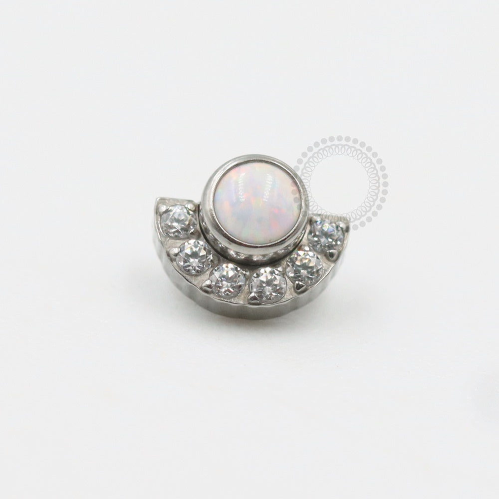 TN516 Topo Opala Meio Circulo CZ Titânio ASTM F136