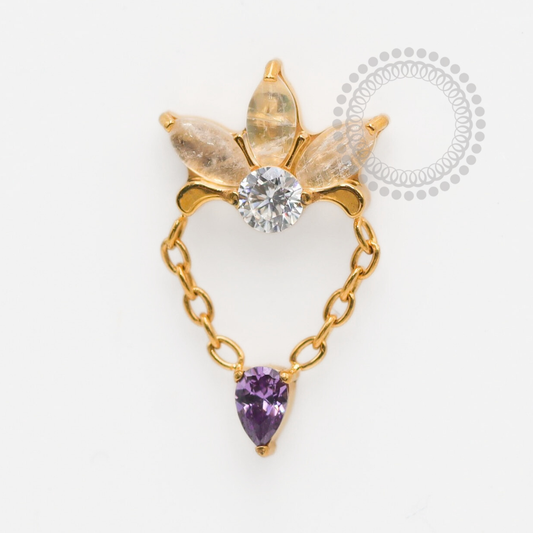 TN1880 Top Orchid Moon Stone Titanium PVD Gold 