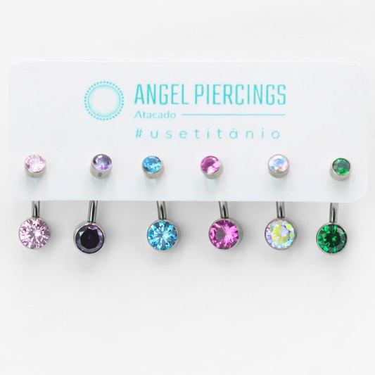 KIT18 Navel Piercing Titânio ASTM F-136