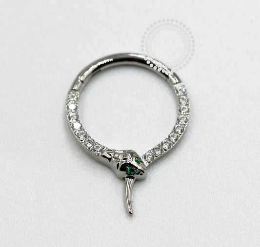 TN1097 Segmento Cravejado Cobra Frontal Titânio ASTM F136