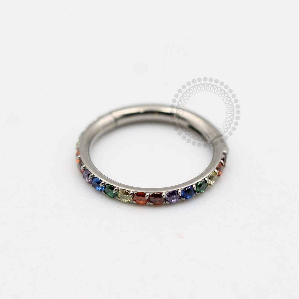 TN60 Segmento Cravejado Rainbow Titânio ASTM F136