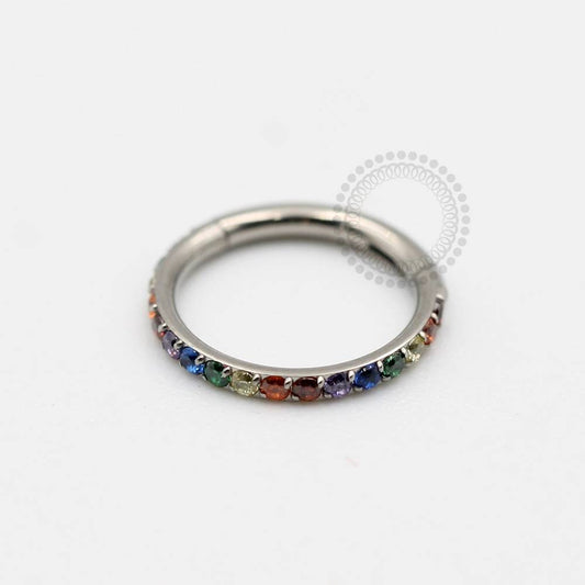 TN60 Segmento Cravejado Rainbow Titânio ASTM F136