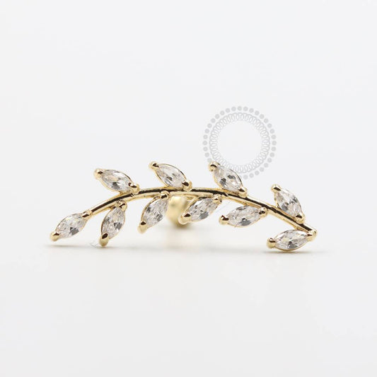 OR39 Microbell Galho 10 Navetes Ouro 18K