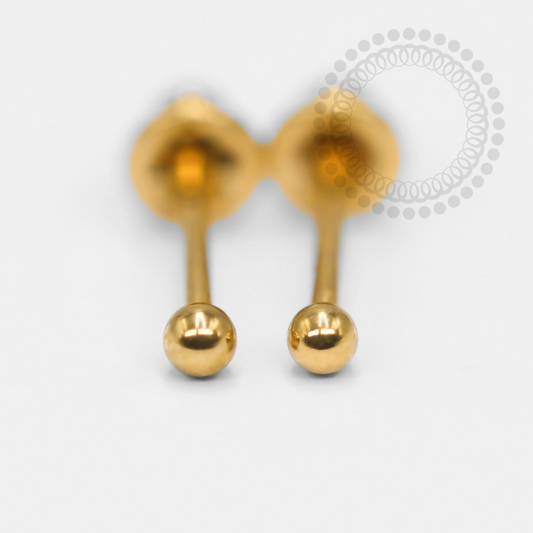 TN1374 Brinco Esfera Lisa Titânio PVD Gold