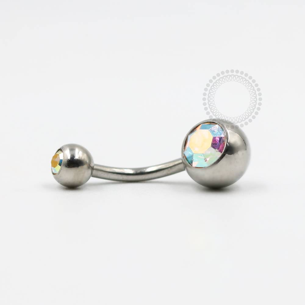 BB05 Navel Piercing Strass Boreal Aço 316L
