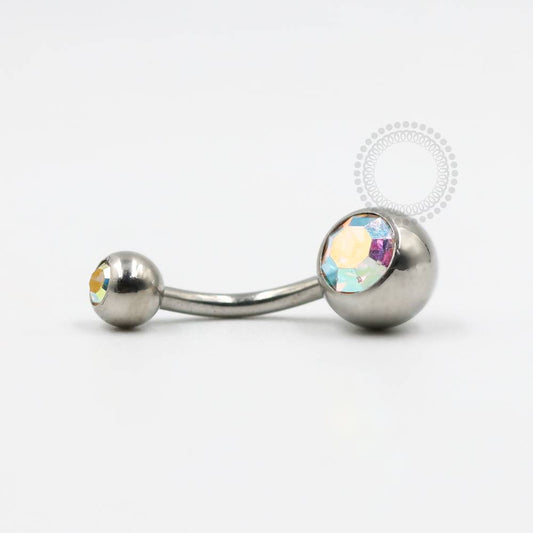 BB05 Navel Piercing Strass Boreal Aço 316L
