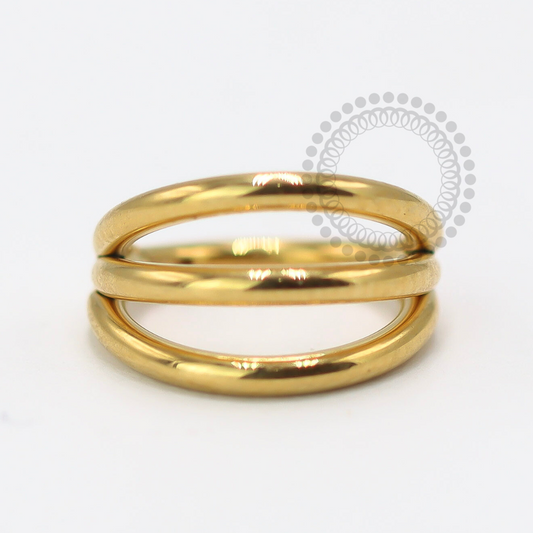 TN1499 Segmento Liso 3 Camadas Titânio PVD Gold