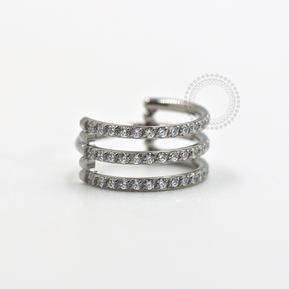 TN687 Segmento Triplo Cravejado Titânio ASTM F136