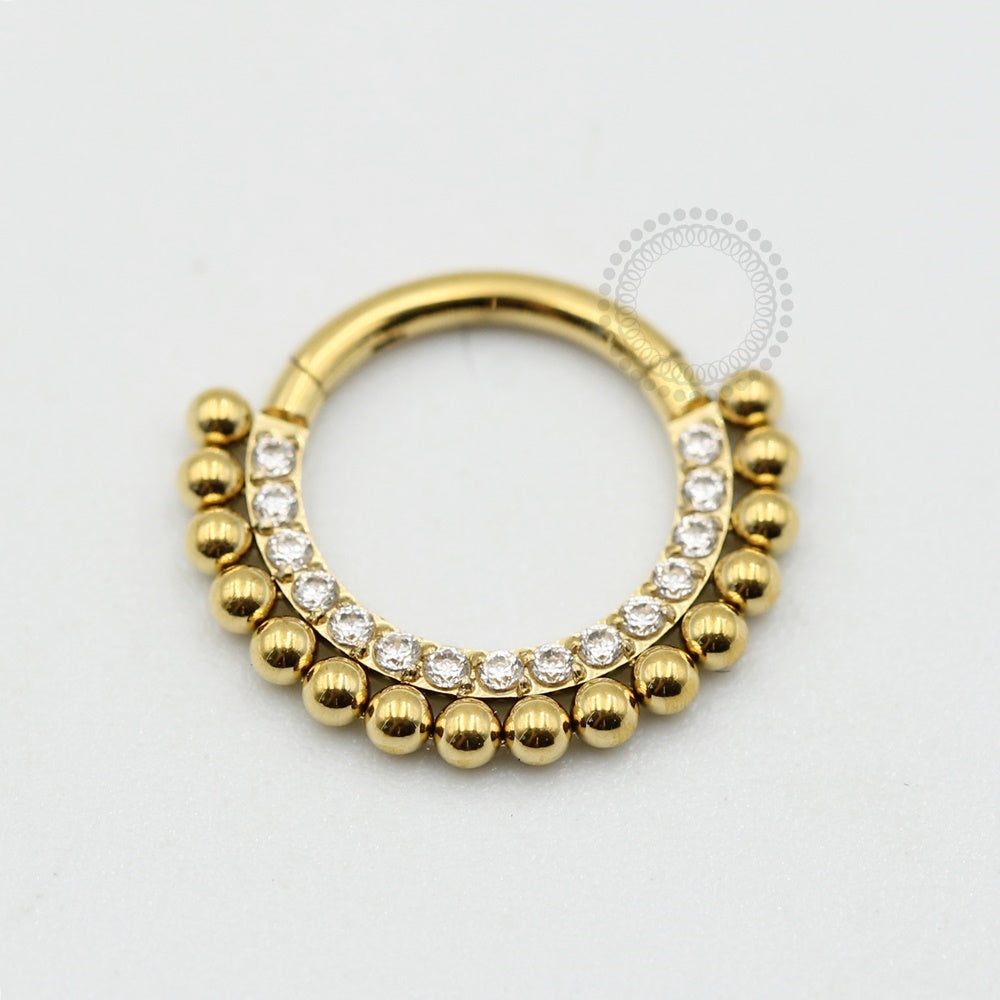 PVD29 Segmento Zirconias e Esferas Frontais aço PVD Gold