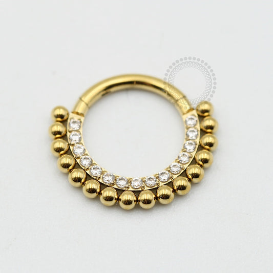 PVD29 Segmento Zirconias e Esferas Frontais aço PVD Gold