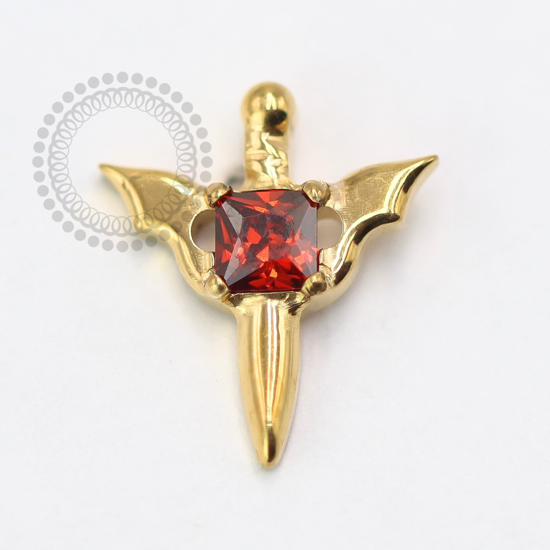 TN1504 Topo  Espada de Godric Gryffindor Titânio PVD Gold