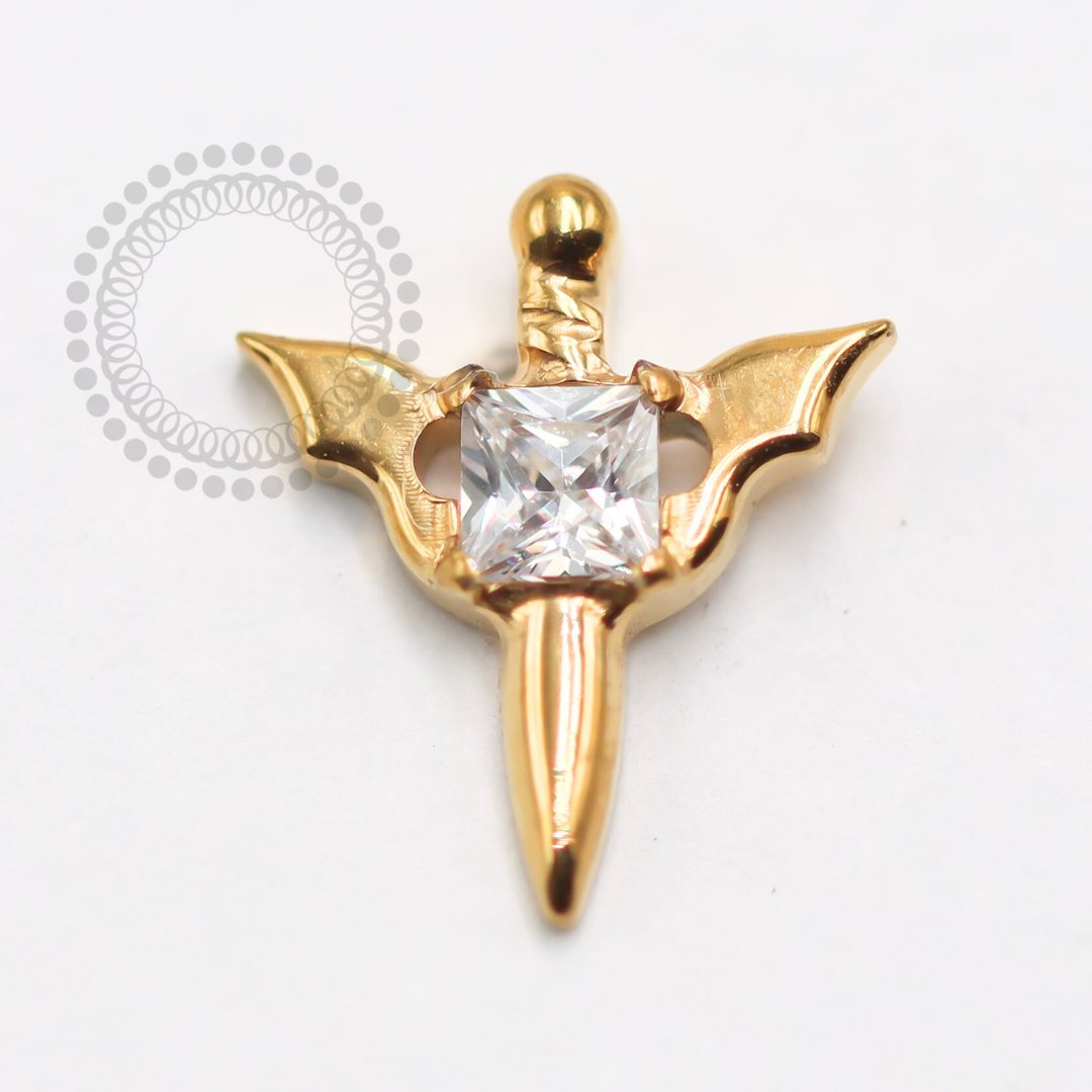 TN1504 Topo  Espada de Godric Gryffindor Titânio PVD Gold