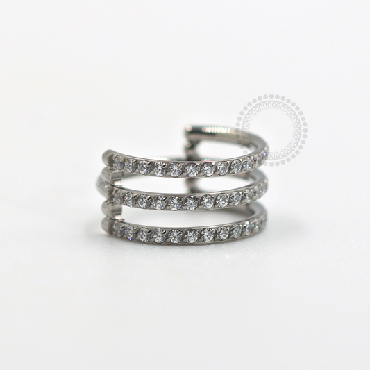 TN687 Segmento Triplo Cravejado Titânio ASTM F136