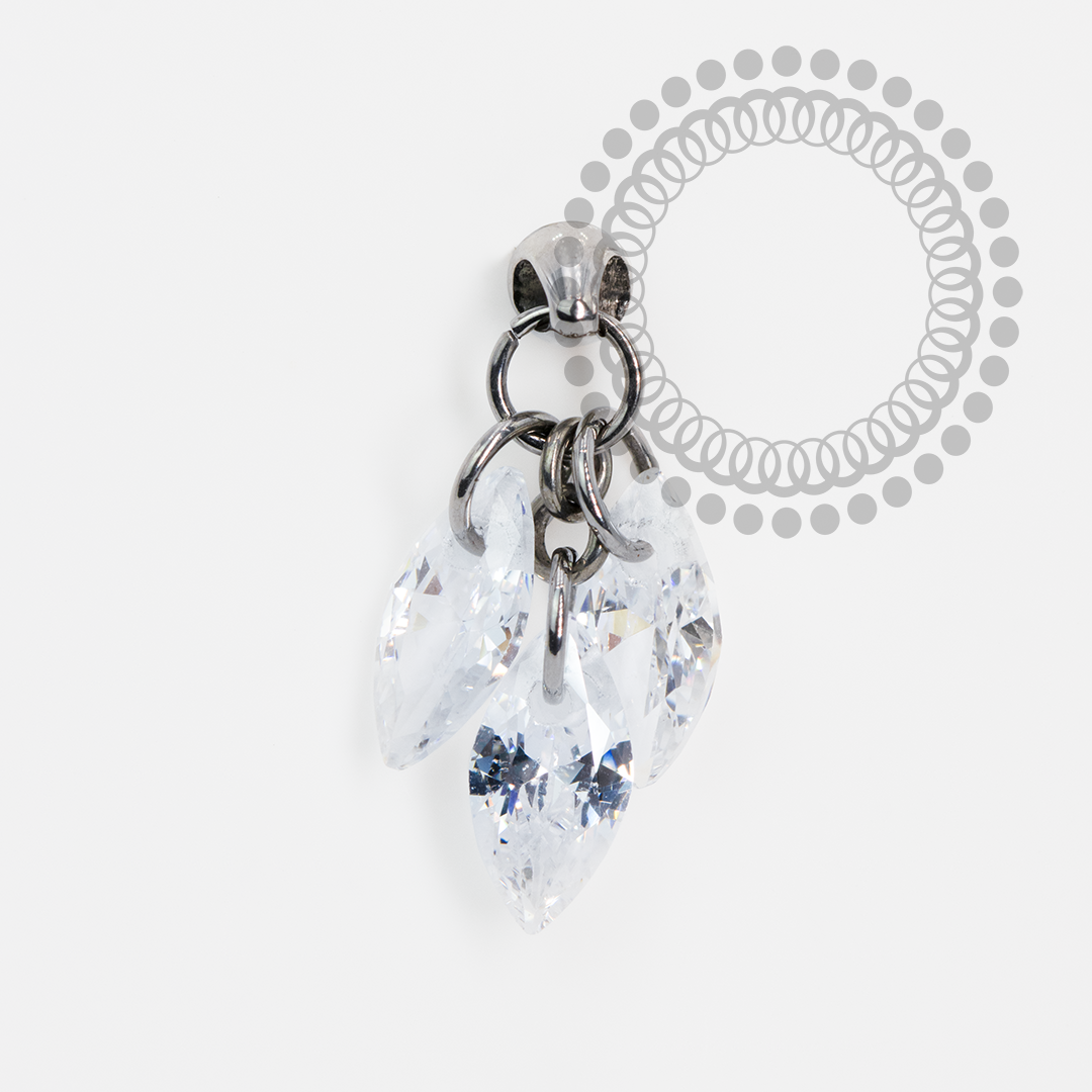 TN1984 Topo 3 Pingentes Cristais Titânio ASTM F-136