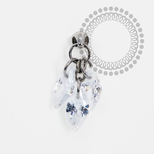 TN1984 Topo 3 Pingentes Cristais Titânio ASTM F-136