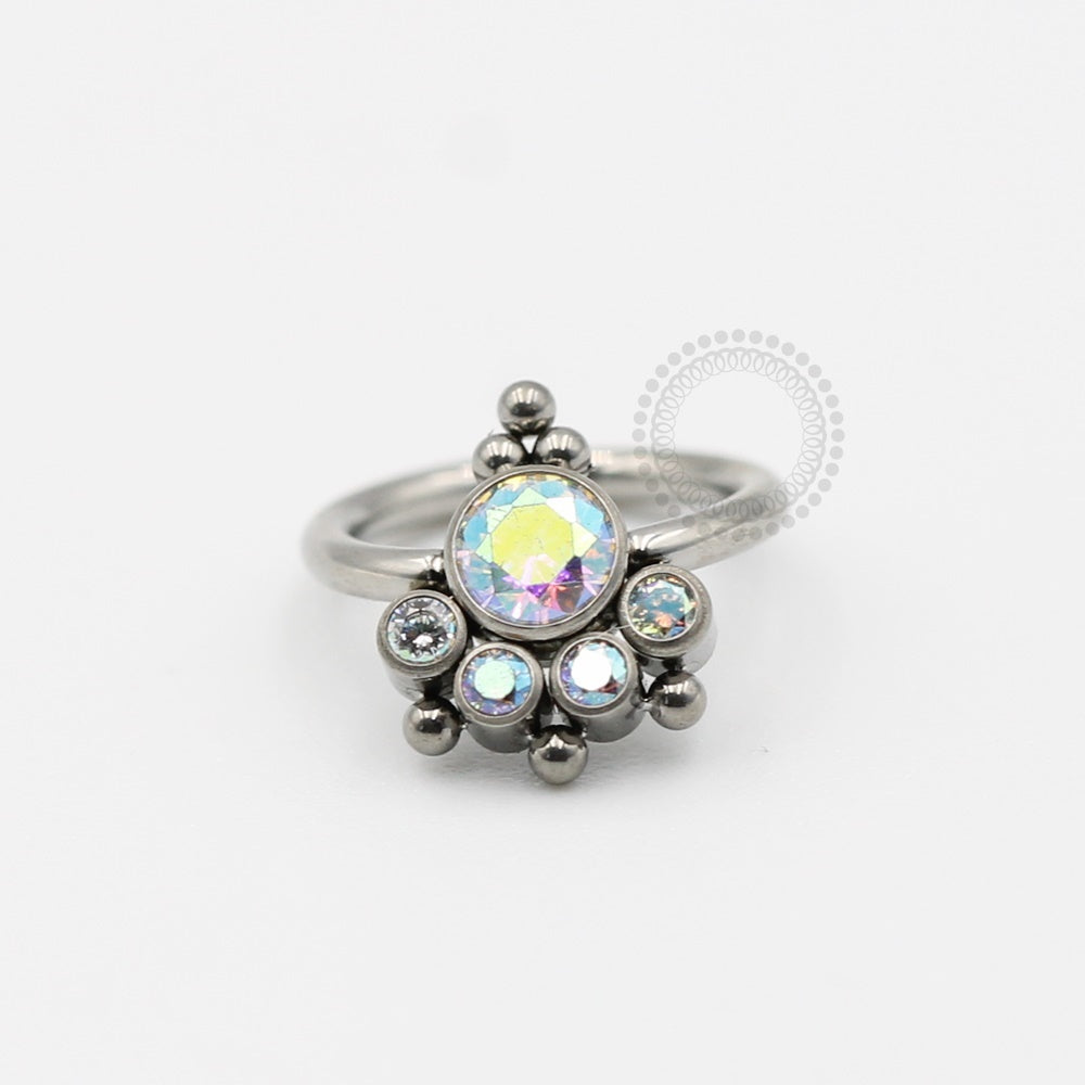 TN355 Captive Decorado CZ Boreal Titânio ASTM F136