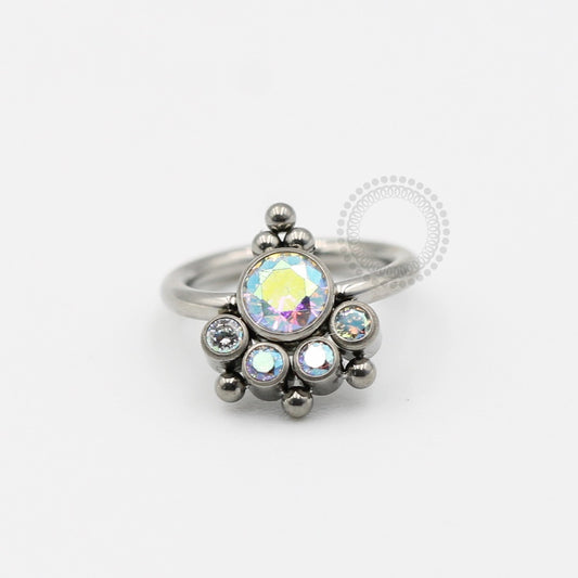 TN355 Captive Decorado CZ Boreal Titânio ASTM F136